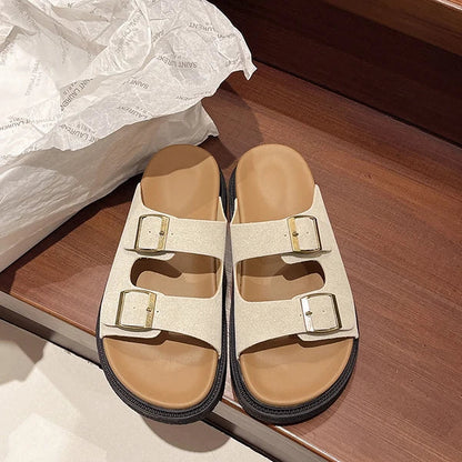 Comfortable Buckle Slide Sandal - Soft Everyday Shoes