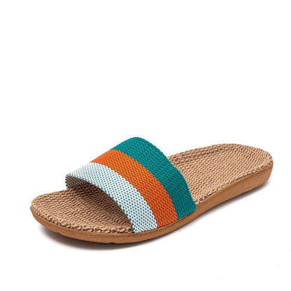Variant image for Lina | Ladies Flat Sandals in Black, White, and Tan - Lightweight Casual Footwear-3