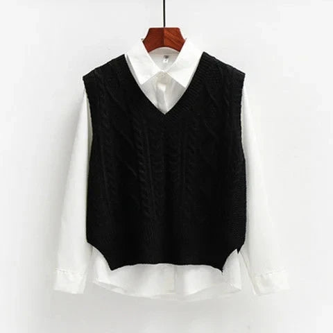 Cozy Cable Knit Vest Sweater