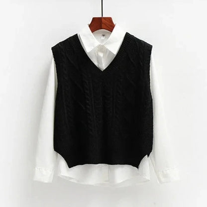 Cozy Cable Knit Vest Sweater