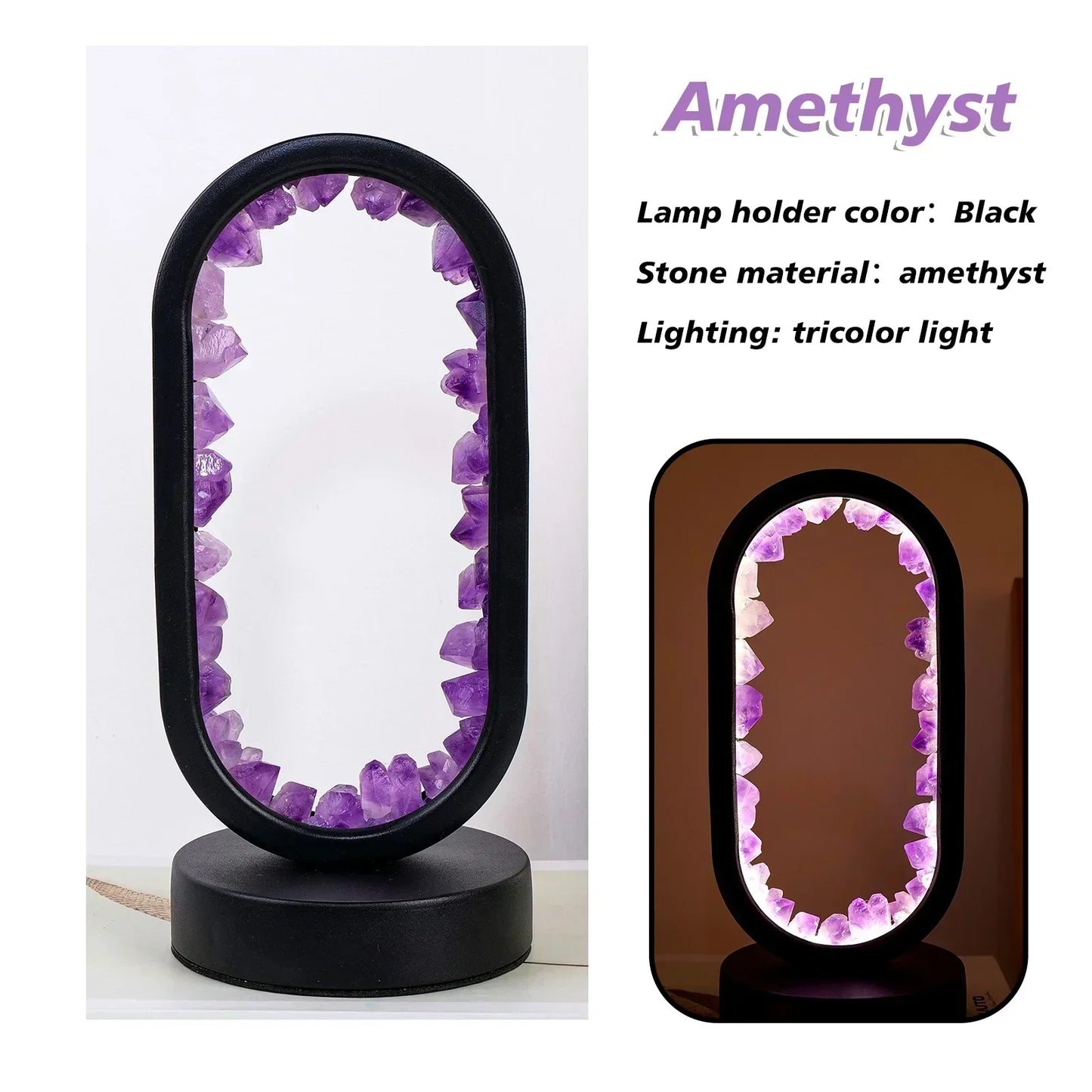Soothing Purple Amethyst Table Lamp