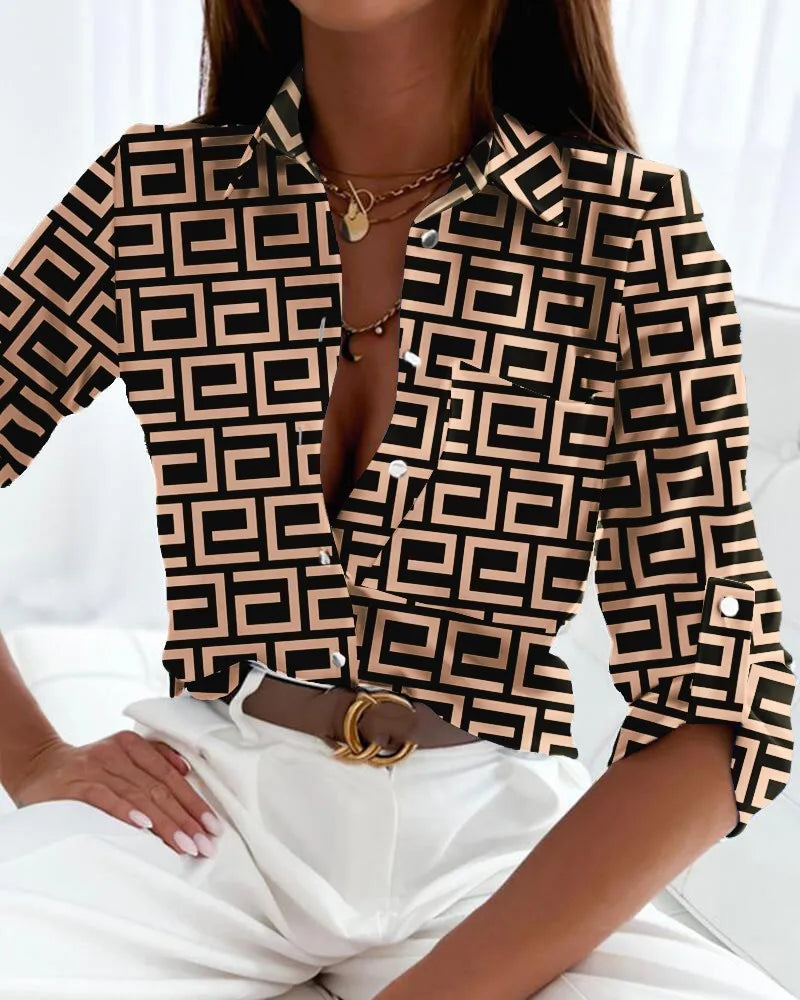 Ladies' Classic Horizontal Breasted Short-Sleeve Top
