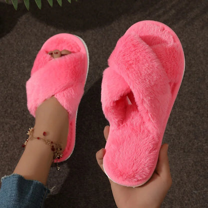 Comfy Women's Slide Sandal Slippers with Cross Straps