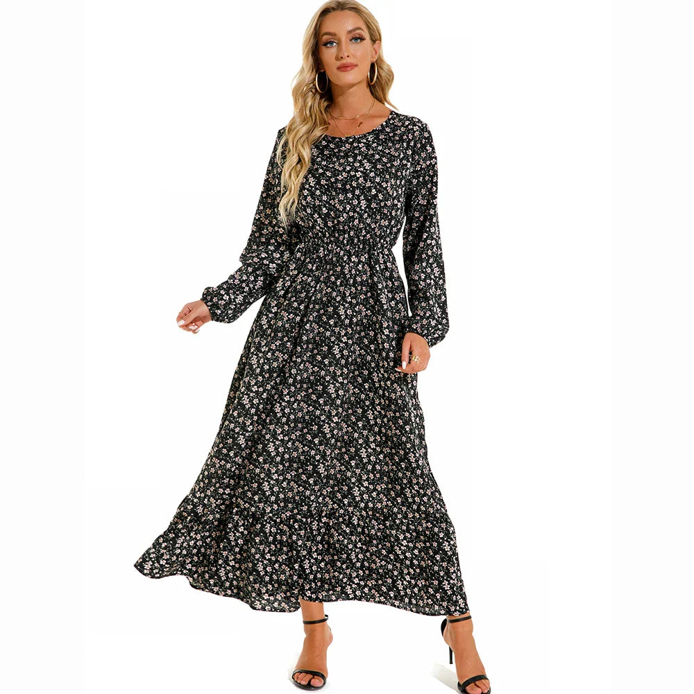 Variant image for Bella | Long Sleeve Floral Maxi Dress for Women-13
