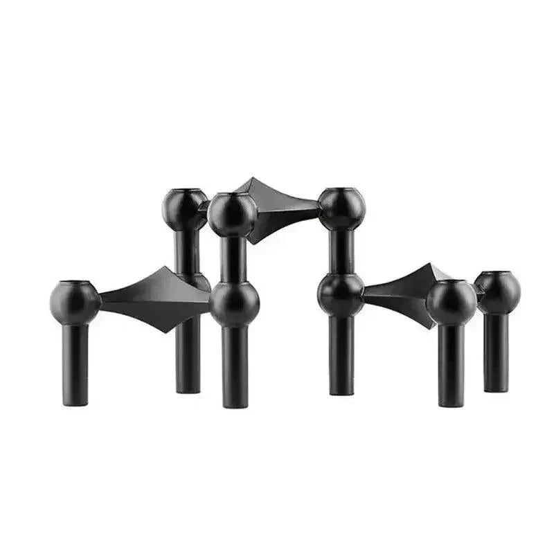 Contemporary Silver Metal Candle Stand