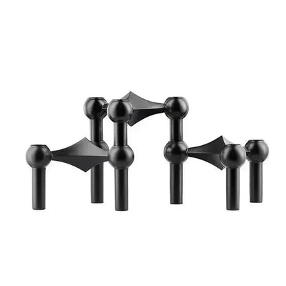 Contemporary Silver Metal Candle Stand