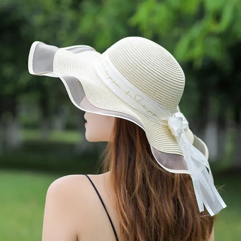 Breezy | Wide Brimmed Straw Beach Hat for Sun Protection-2