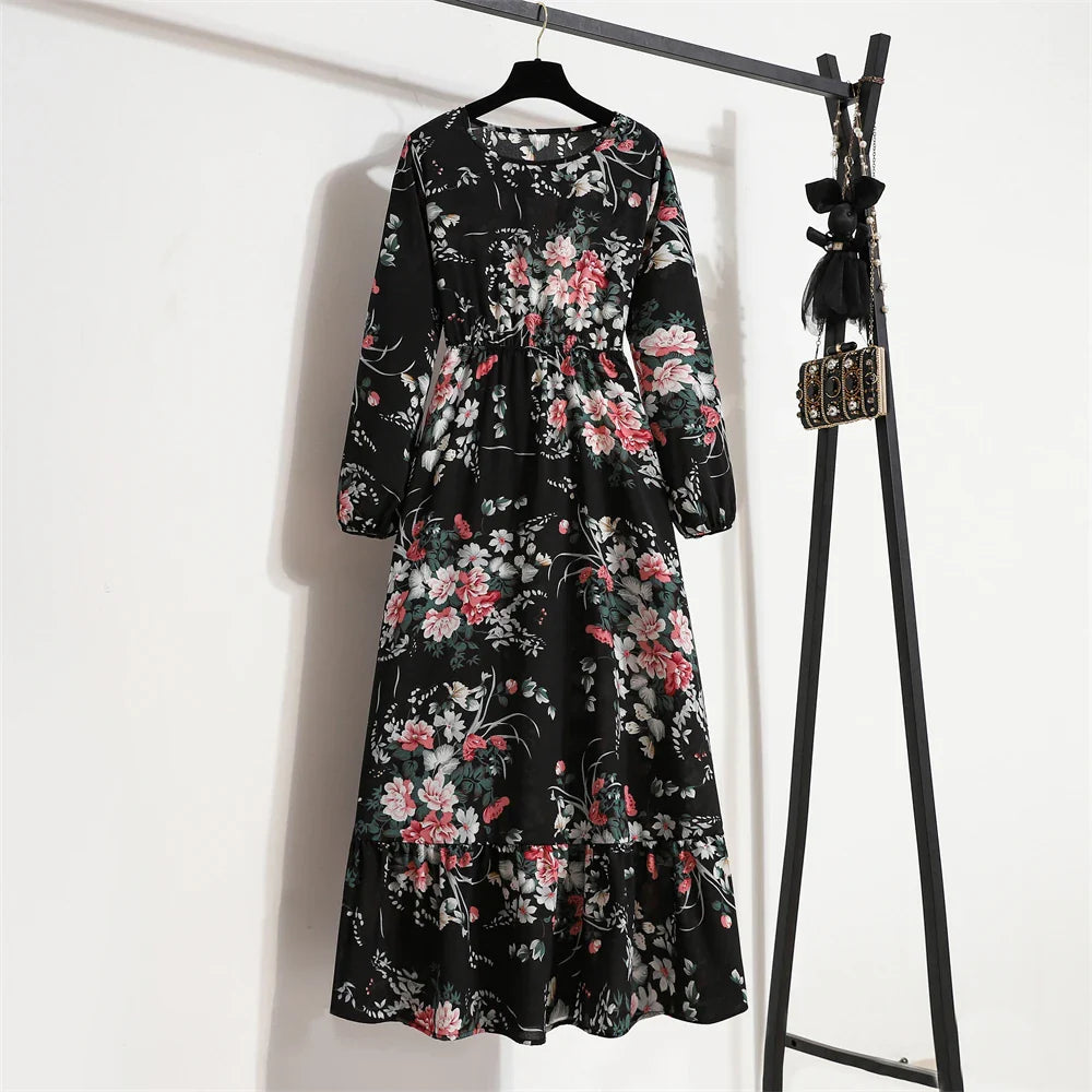 Variant image for Sapphire Floral Maxi Dress | Long Sleeve Maxi Dress for Women-7