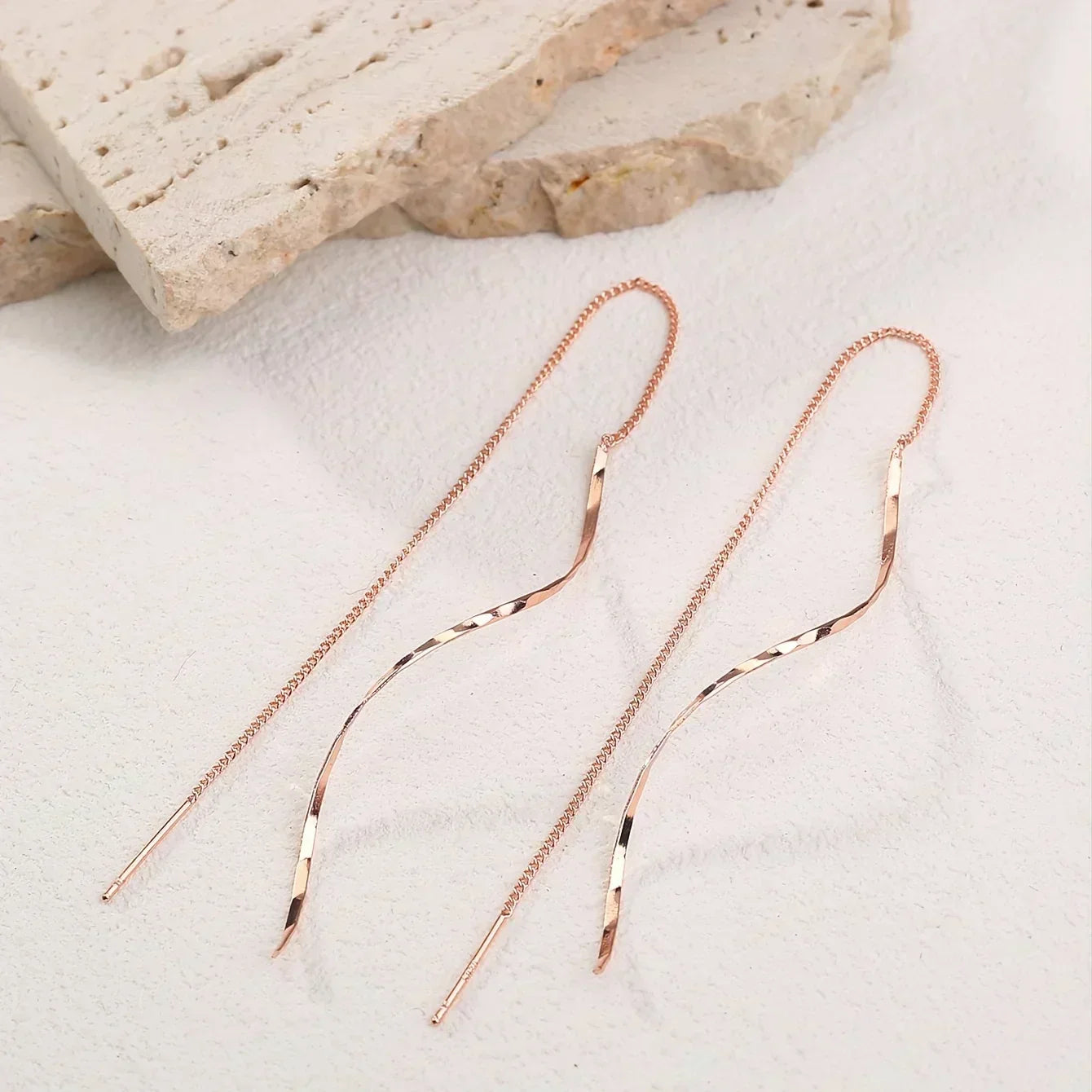Dangling Wave Drop Earrings