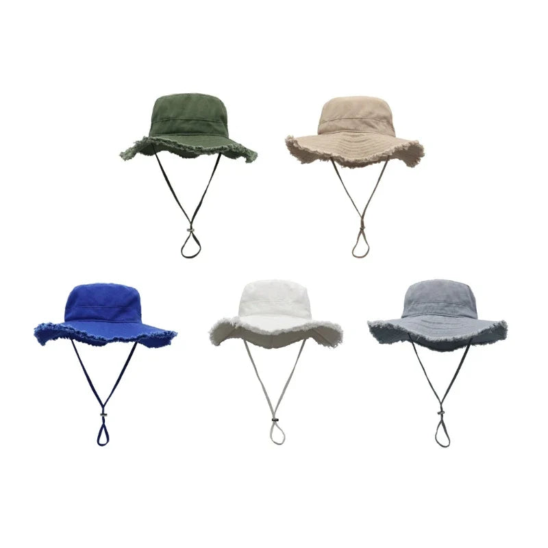 Relaxed Fit Wide Brim Summer Fisherman Hat - Luxivelle