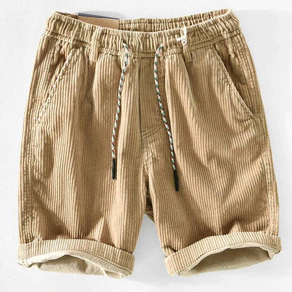 Relaxed Fit Cotton Khaki Shorts for Men
