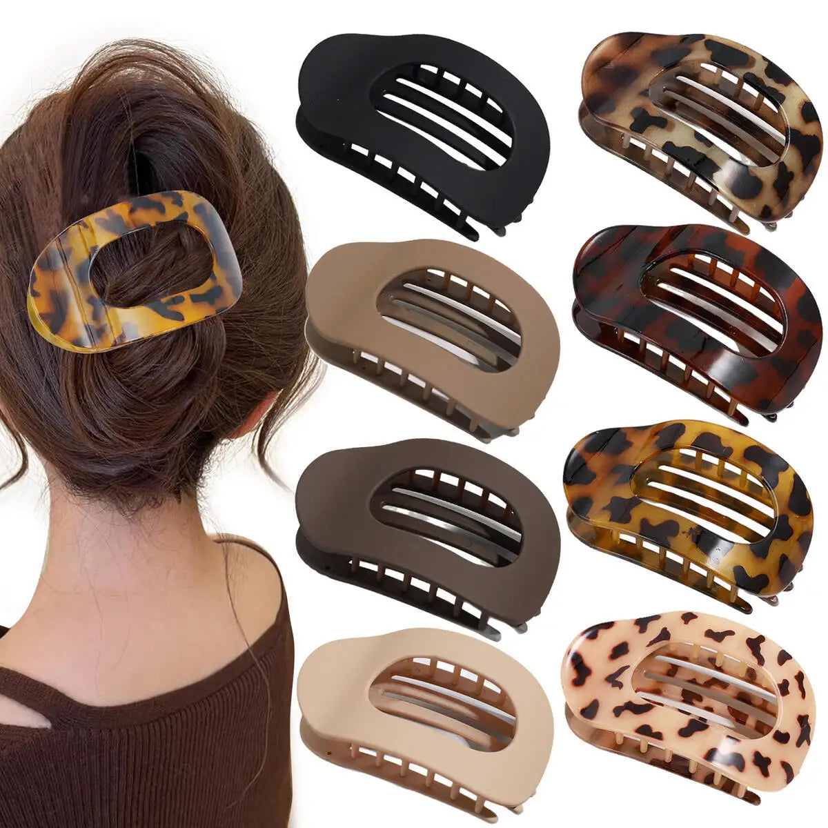 Simple Matte Hair Clips for Women Oval Hair Bun Holders - Luxivelle