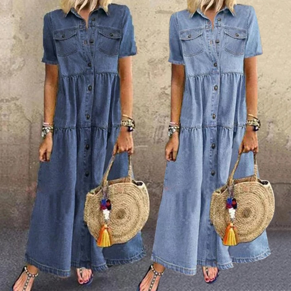 Long Sleeve Flowy Maxi Dress for Ladies
