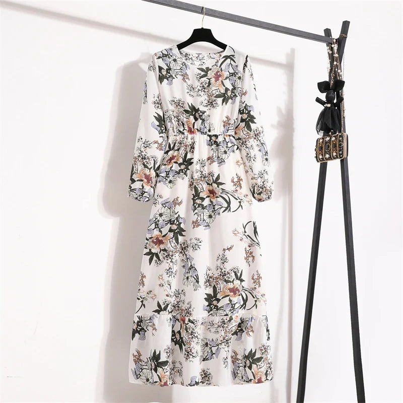 Variant image for Sapphire Floral Maxi Dress | Long Sleeve Maxi Dress for Women-32