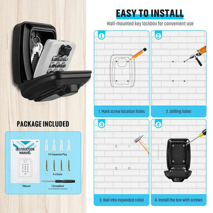 Secure Outdoor Key Lock Box with Combination