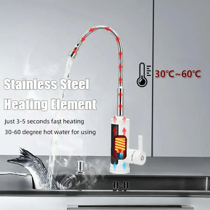 Instant Hot Water Kitchen Faucet - Electric Tap with Thermostat