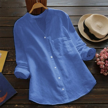 Ladies Classic V-Neck Button Top