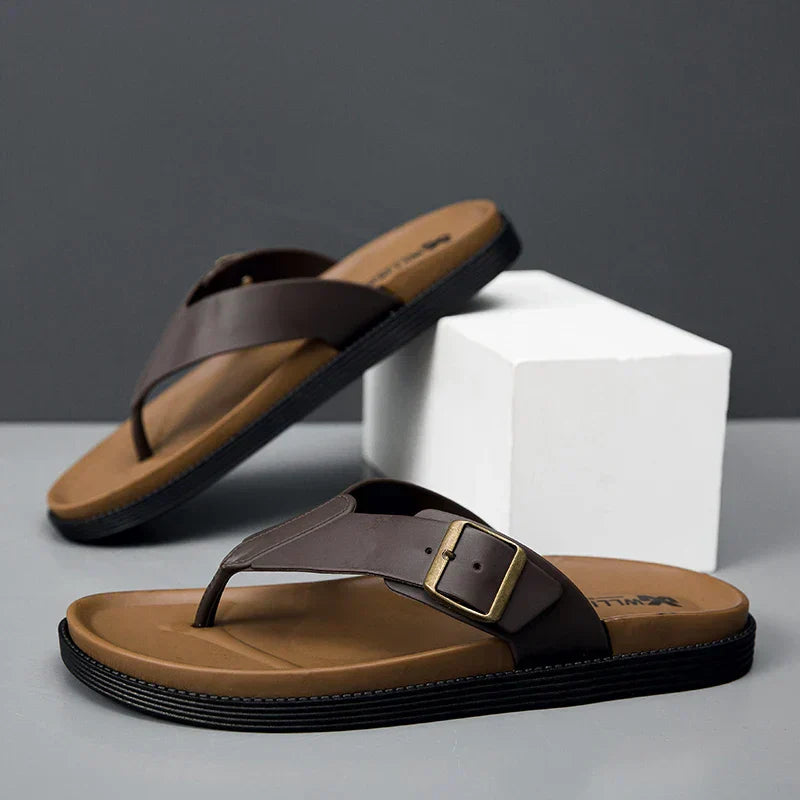 Veylor | Faux Leather Summer Sandals - Luxivelle