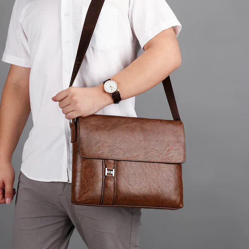 Simple Big Genuine Leather Tote Bag - Luxivelle