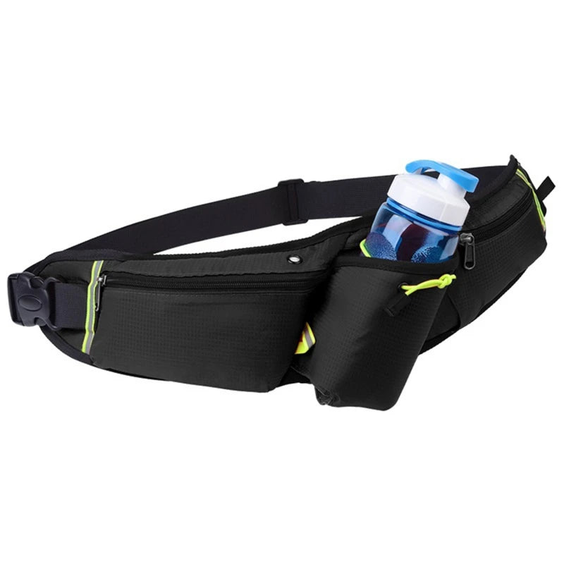 Waterproof Running Waist Belt with Bottle Holder & Pockets