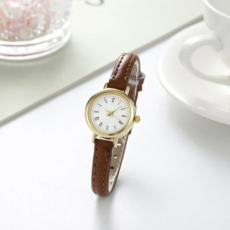 Classic Round Women's Watch with Gold Finish