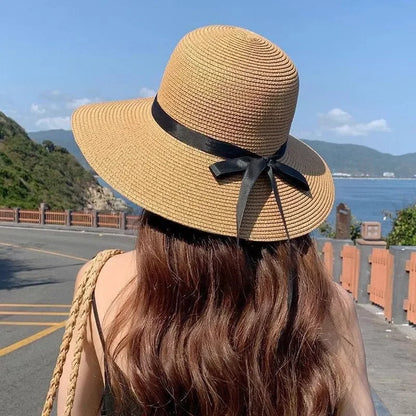 Luxe Eave | Wide Brimmed Straw Beach Hat-1