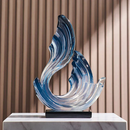 Beautiful Clear Glass Ornament with Delicate Pattern