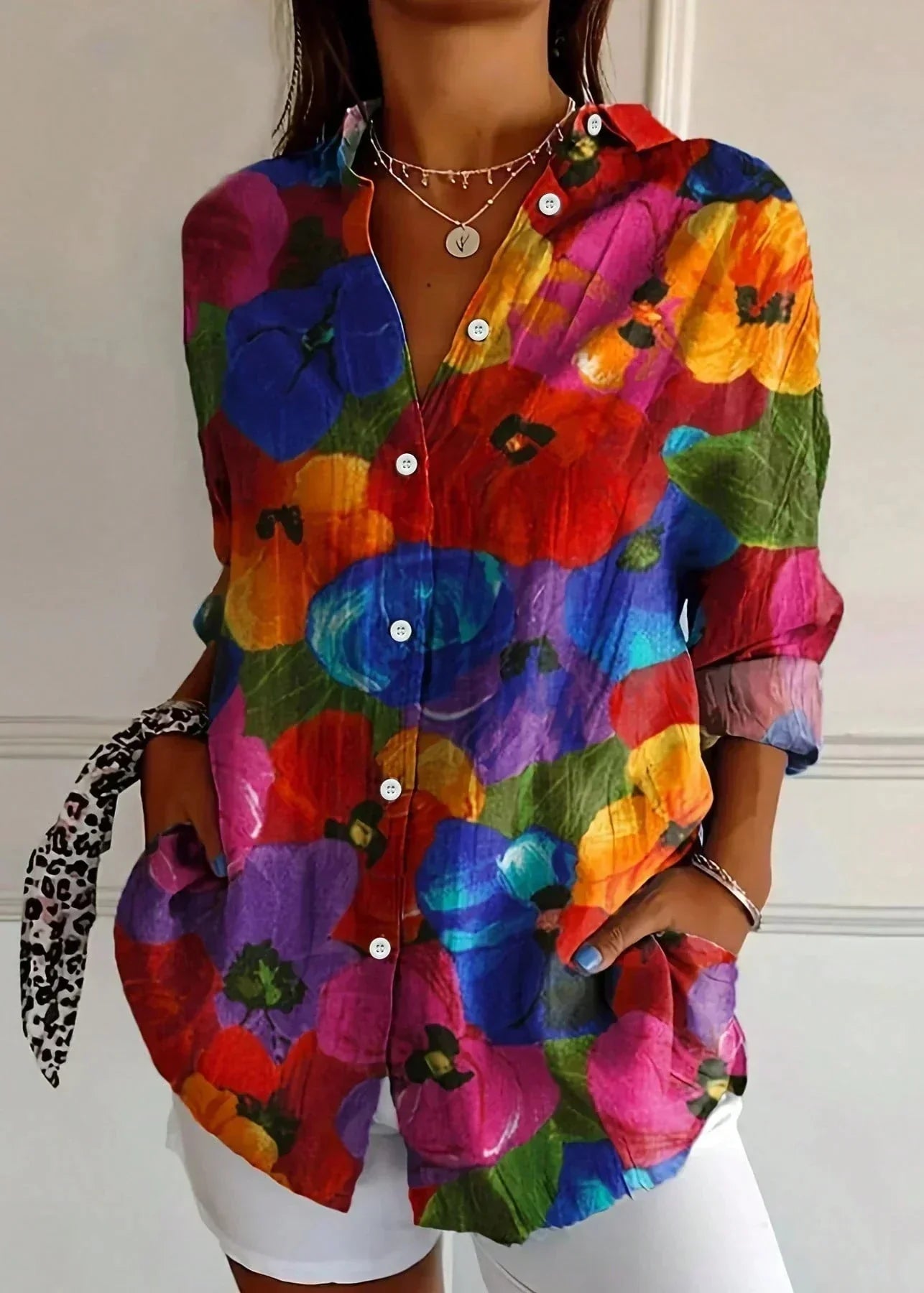 Lightweight Summer Print Blouse for Women