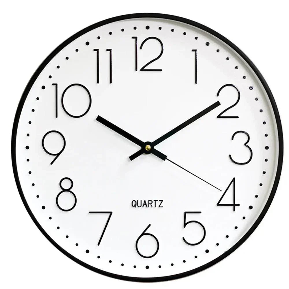 Quiet 12 Inch Simple Wall Clock – Classic Slim Design