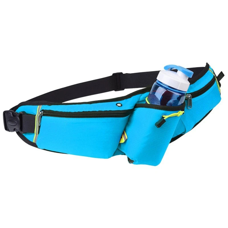 Waterproof Running Waist Belt with Bottle Holder & Pockets