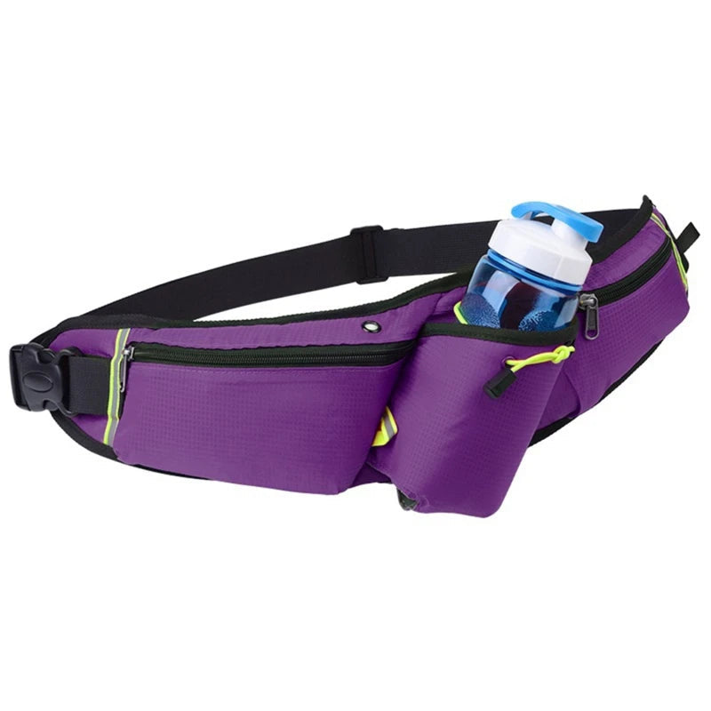 Waterproof Running Waist Belt with Bottle Holder & Pockets