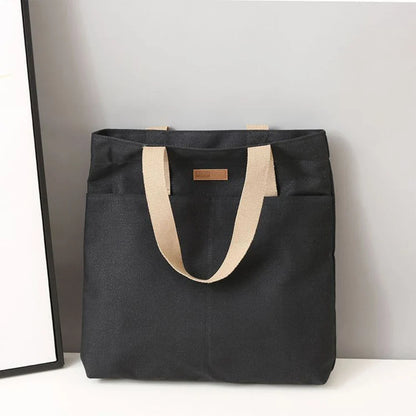 Variant image for Cora | Canvas Tote Bag - Large Capacity Beach Bag-3
