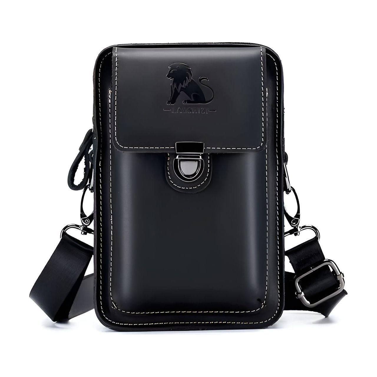 Practical Mens Leather Belt Bag with Adjustable Strap