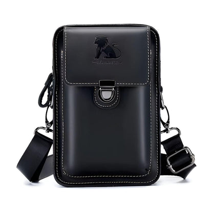 Practical Mens Leather Belt Bag with Adjustable Strap