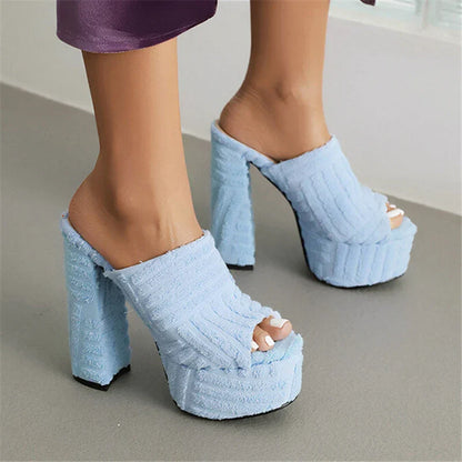 Thick Heel Open Toe Ankle Strap Sandals for Women