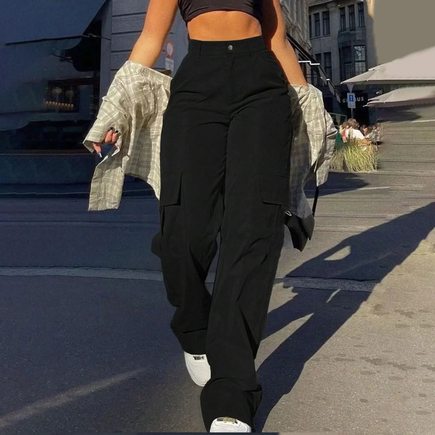 Comfortable High Waisted Cargo Pants for Women - Luxivelle