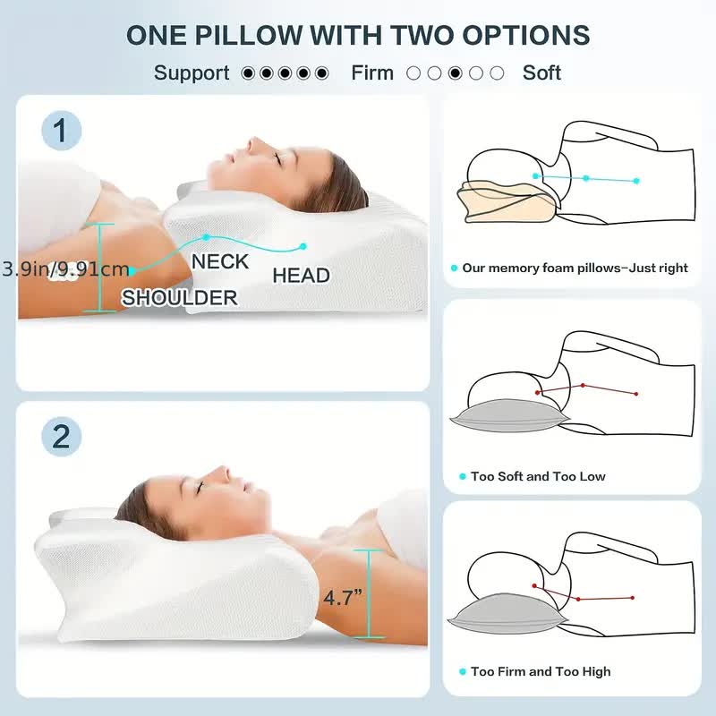 Comfortable Contour Neck Pillow for Side Sleepers
