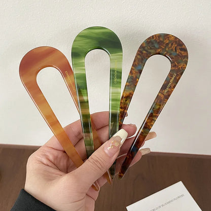 Chic Marble Hair Clips for Women Bun Maker