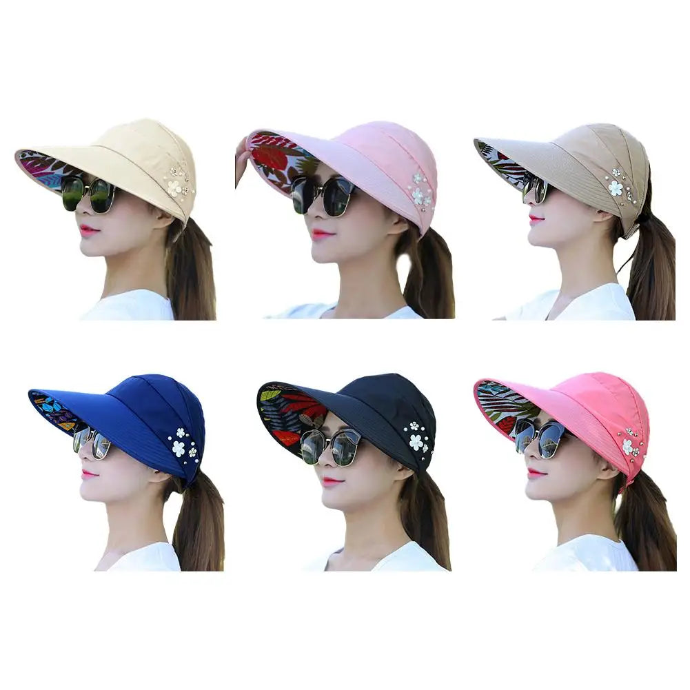 Korean Breeze | Wide Brim Sun Hat for Women - Casual Beach Visor-4