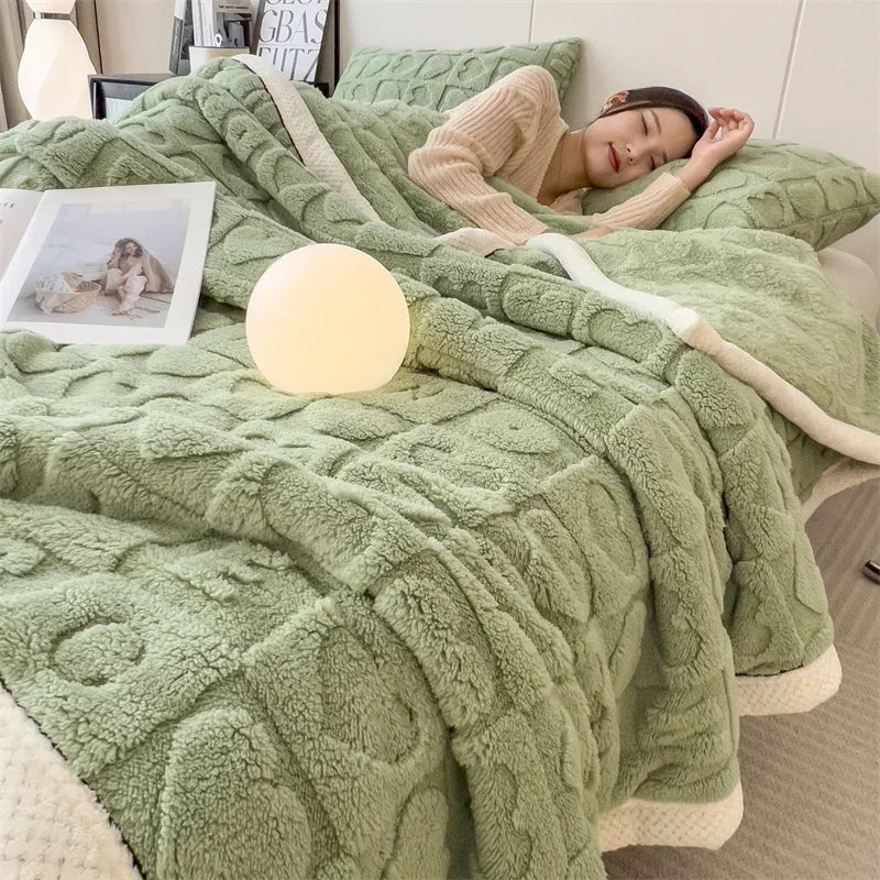Plush Fuzzy Valentine Thick Throw Blanket