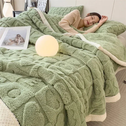 Plush Fuzzy Valentine Thick Throw Blanket