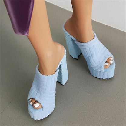 Thick Heel Open Toe Ankle Strap Sandals for Women