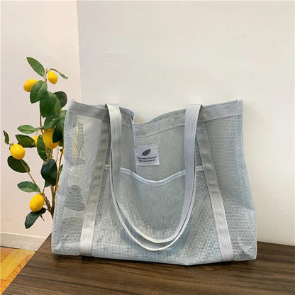 Tina | Transparent Mesh Tote Bag for Beach and Travel-5