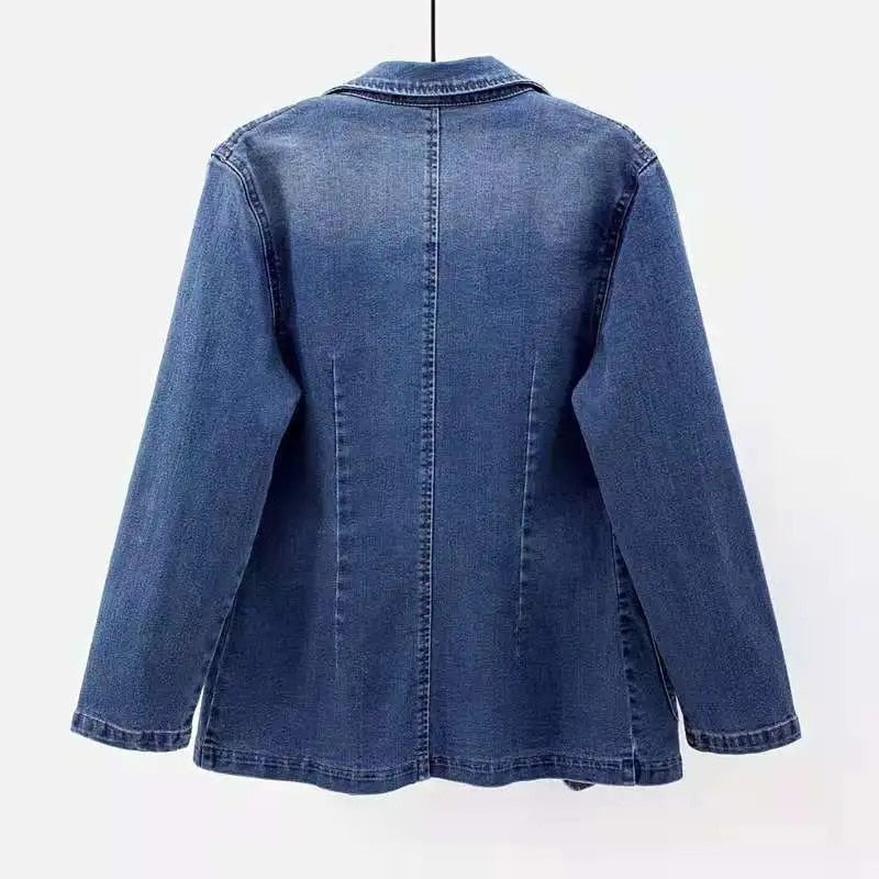 Classic Female Jean Jacket with Pockets