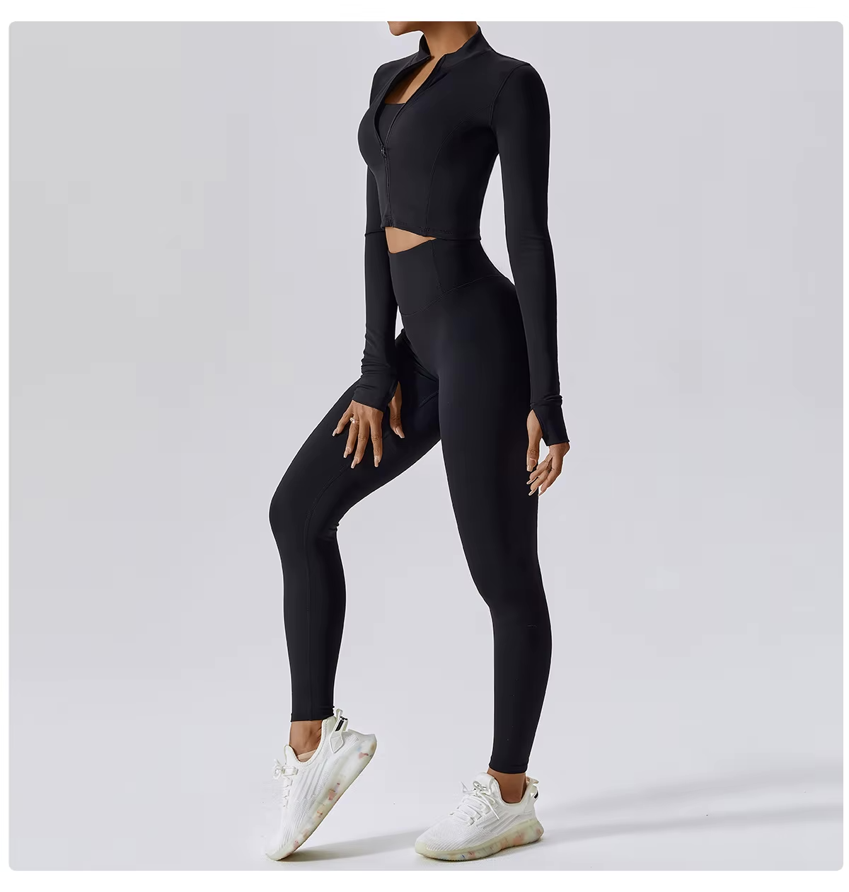 Yoga 3-Piece Outfit Set with Leggings and Top