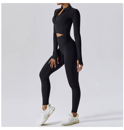 Yoga 3-Piece Outfit Set with Leggings and Top