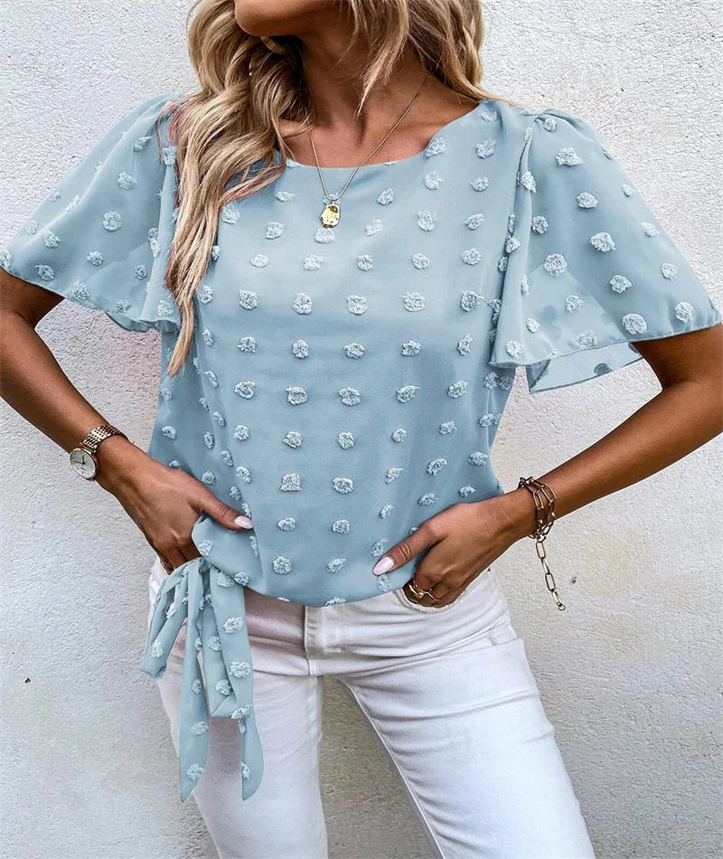 Women's Elegant Blouse with Floral Patterns