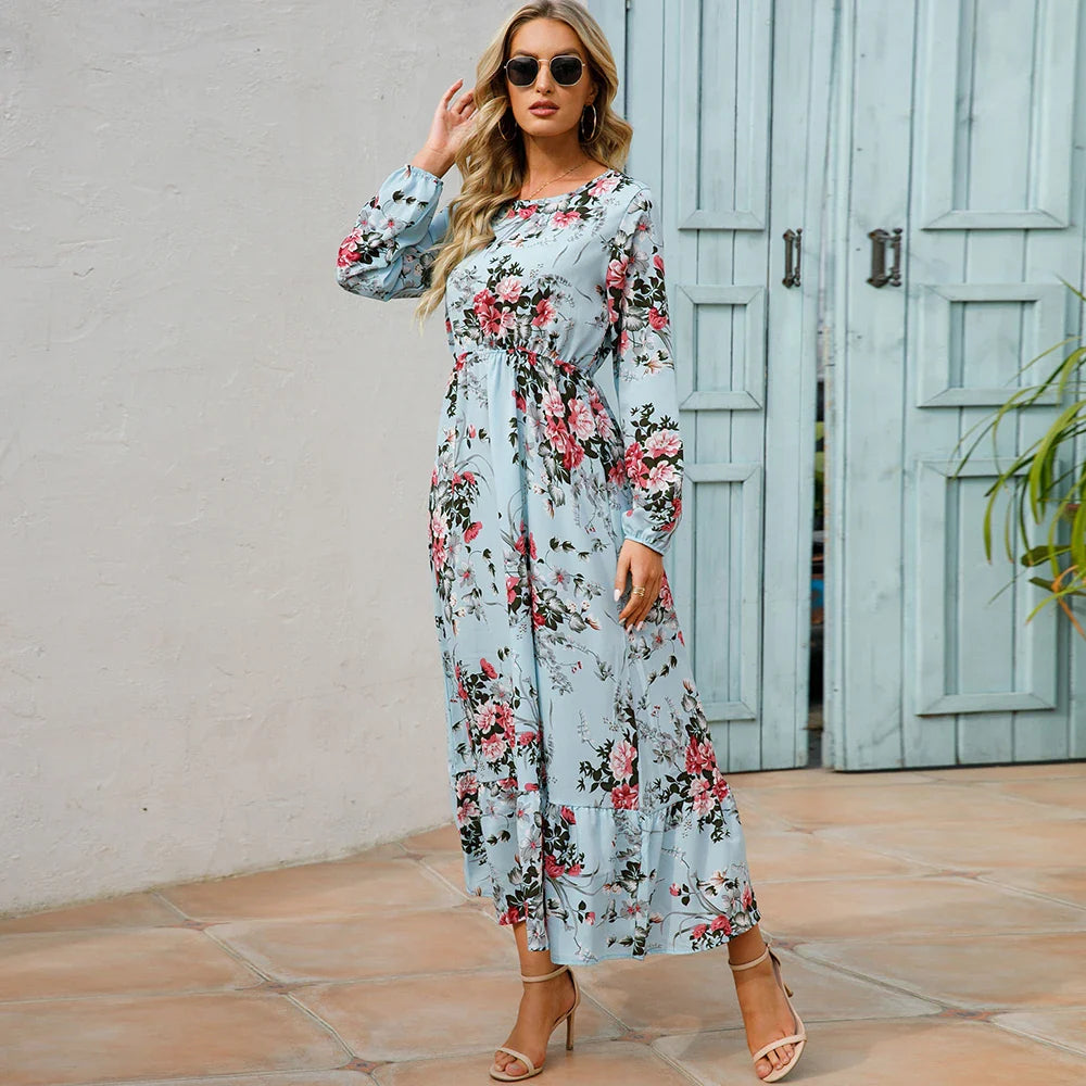 Bella | Long Sleeve Floral Maxi Dress for Women-2