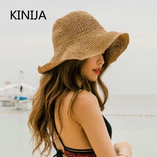 Summer Women's Wide Brim Straw Sun Hat - Luxivelle