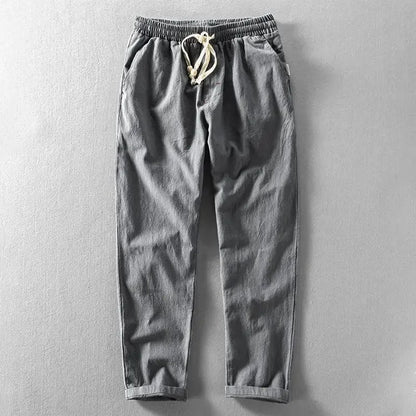 Lightweight Men's Summer Pants Loose Fit Drawstring Trousers